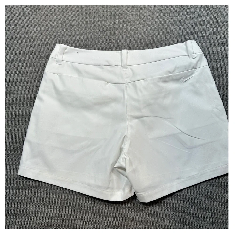Nike Dri-FIT Golf Shorts Women 4 White Performance Athletic Activewear